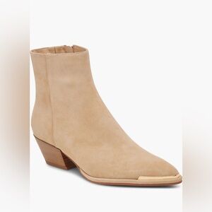 Dolce Vita Nona Pointed Toe Beige Ankle Booties